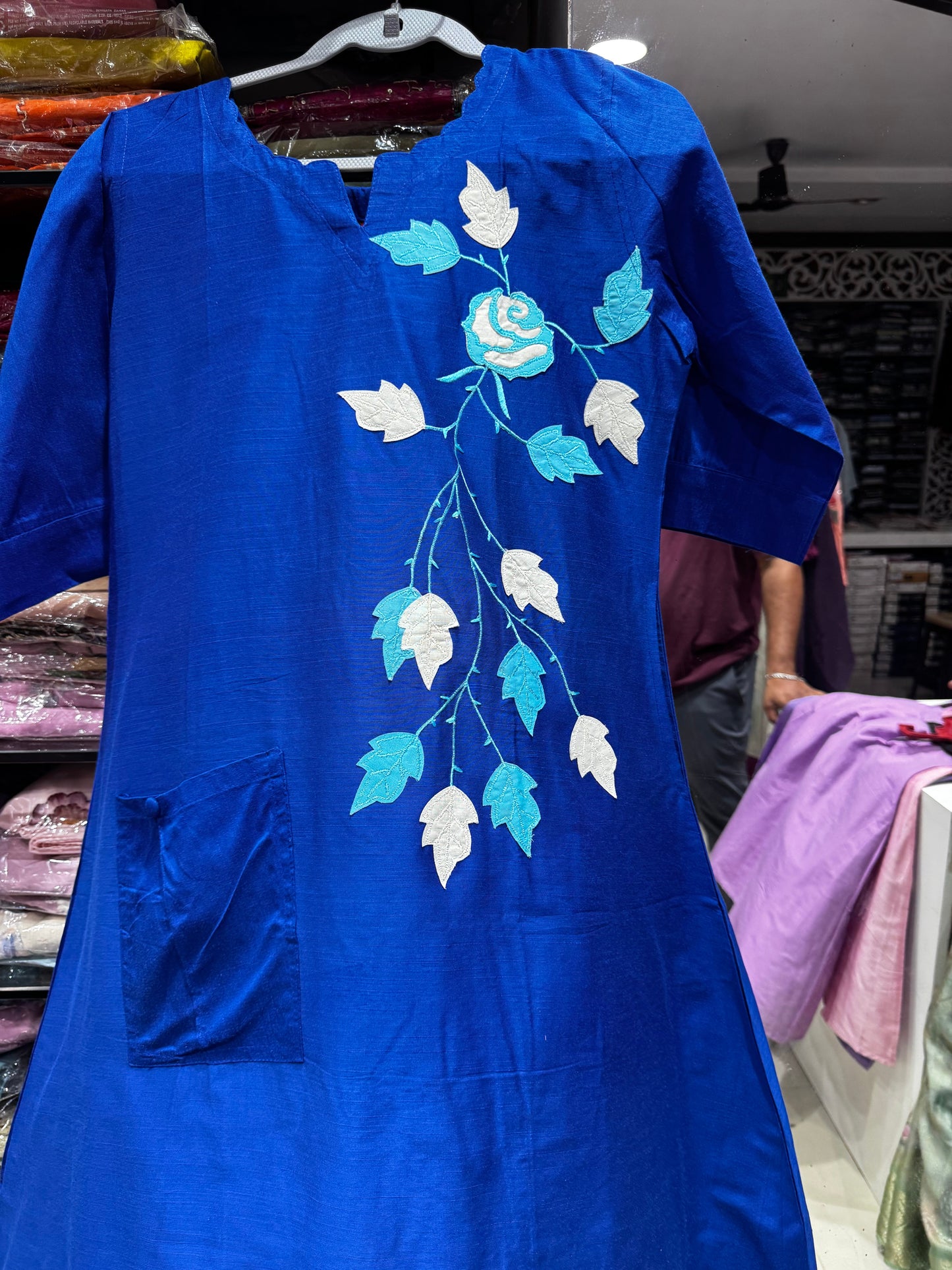 F74  SLUB SILK KURTI/GOWN