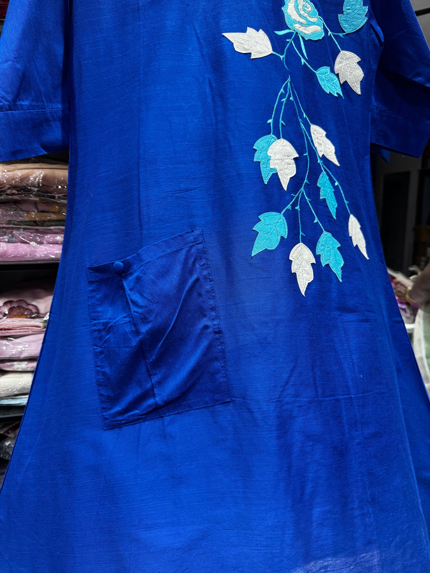 F74  SLUB SILK KURTI/GOWN