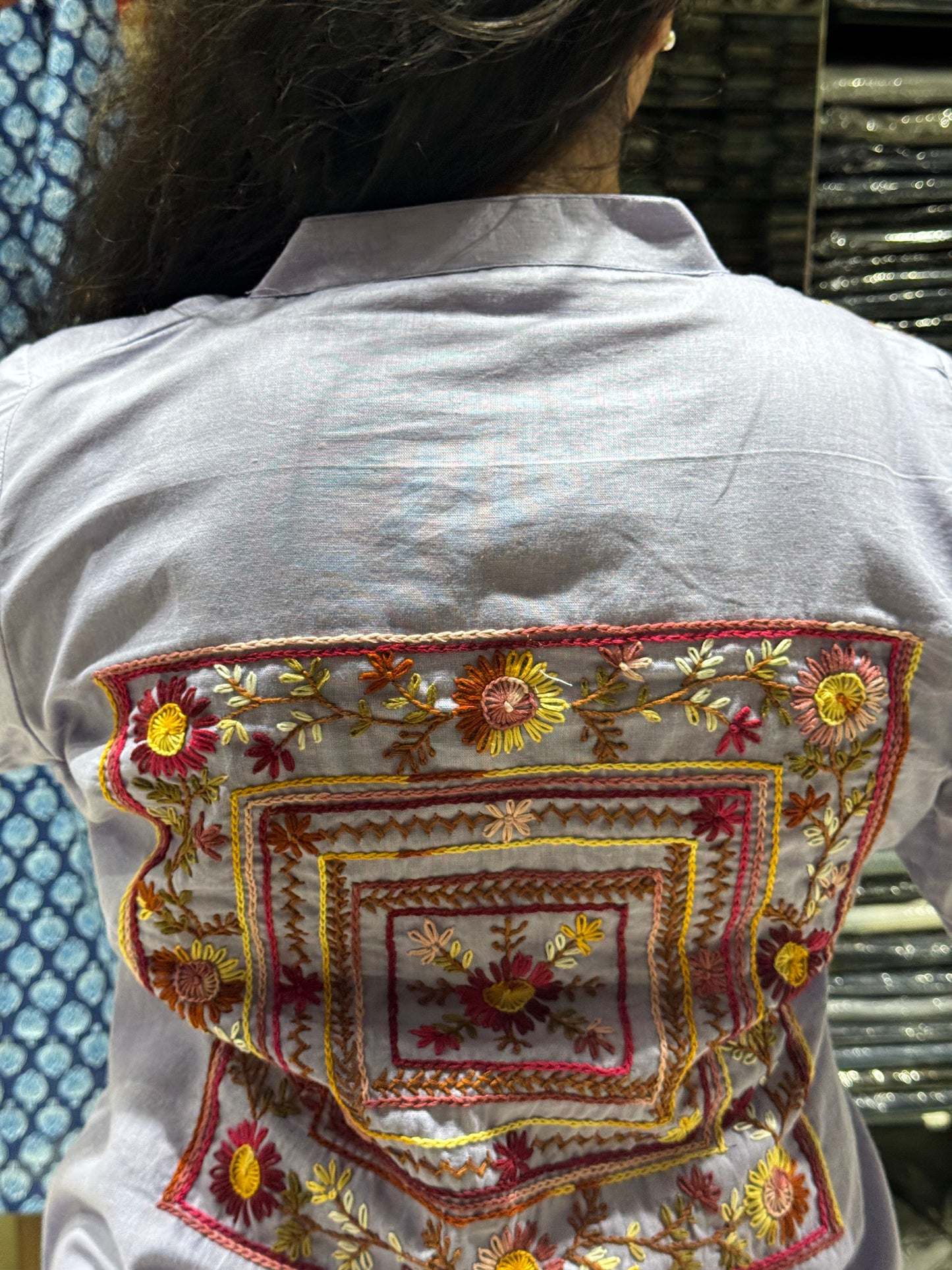 C84 Handloom cotton Backwork cord set