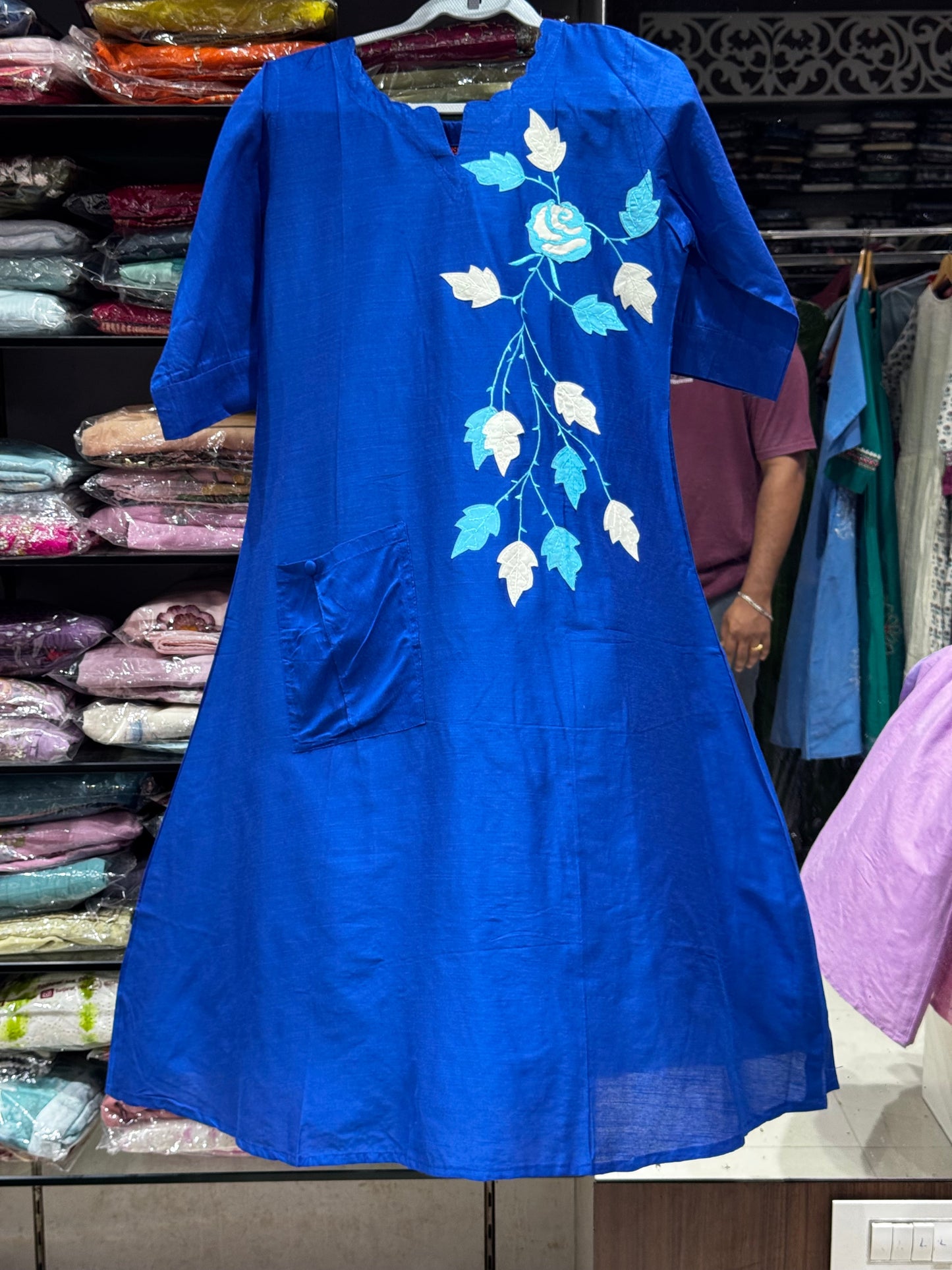 F74  SLUB SILK KURTI/GOWN